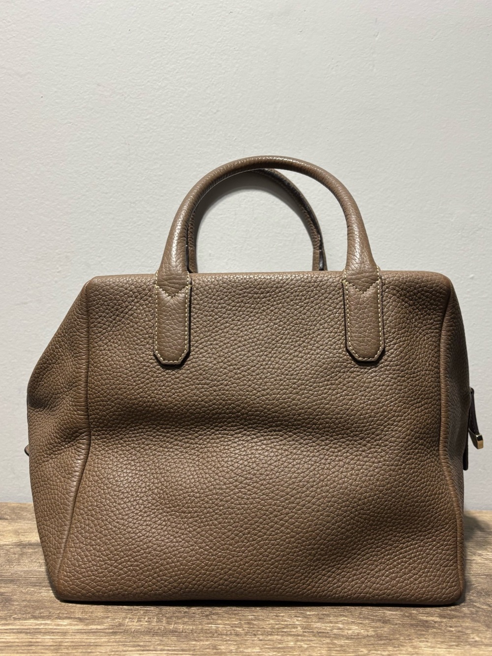 Bruno Magli Pebbled Leather Satchel in Taupe - Picture 16 of 16
